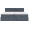 VidaXL Cadre de lit ottoman avec matelas gris fonc&eacute; 160x200cm velours