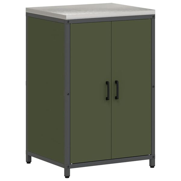 vidaXL Rangement de cuisine Vert olive 60 x 50 x 92 cm Acier