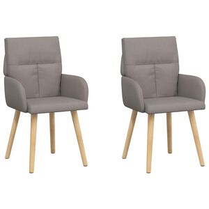 vidaXL Chaises de salle &agrave; manger 2 pc Tissu Taupe 60 x 56 x 96 cm