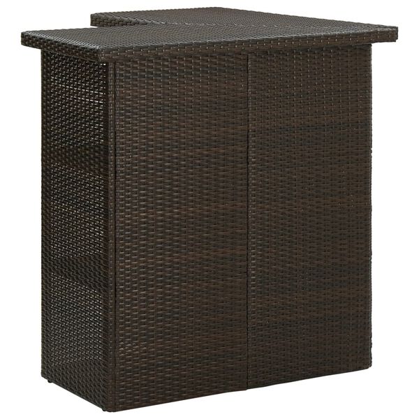 vidaXL Ensemble de bar de jardin 8 pcs coussins R&eacute;sine tress&eacute;e Marron