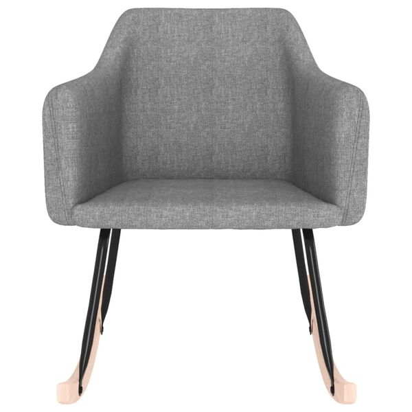 vidaXL Chaise &agrave; bascule Gris clair Tissu