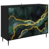 vidaXL Buffet WIJHE Ch&ecirc;ne noir 102 x 33 x 76 cm Bois d'ing&eacute;nierie
