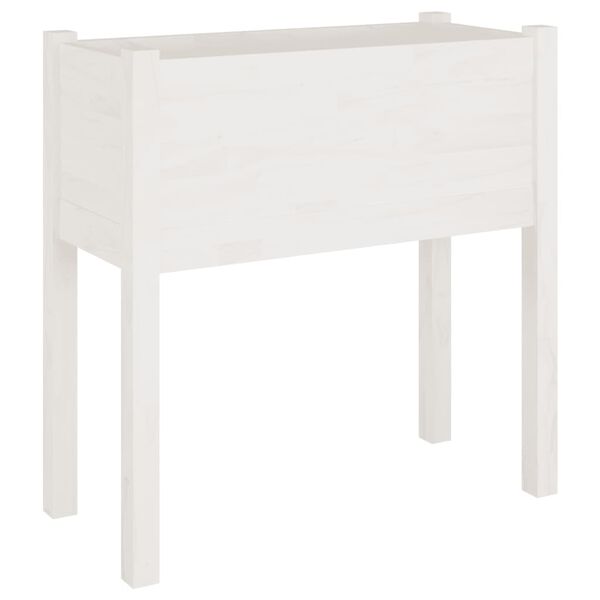 vidaXL Jardini&egrave;res 2 pcs Blanc 70x31x70 cm Bois de pin massif