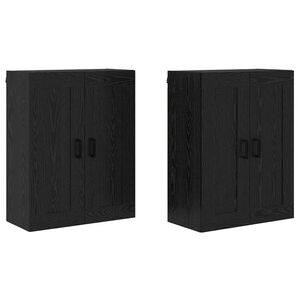 vidaXL Meuble mural Montage mural 2 pcs Ch&ecirc;ne noir 69,5 x 34 x 90 cm
