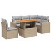 vidaXL Salon de jardin avec coussins 6 pcs beige r&eacute;sine tress&eacute;e