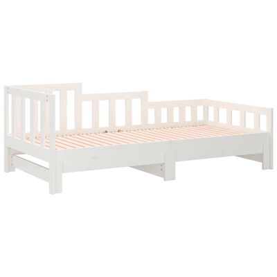 vidaXL Lit coulissant Blanc 2x(90x190) cm Bois de pin massif