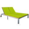 vidaXL Chaise longue 2 places avec coussin Acacia solide et acier