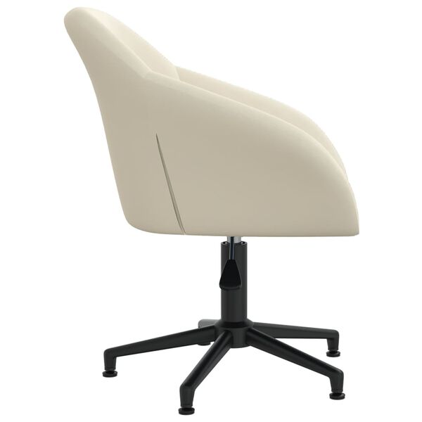 vidaXL Chaises pivotantes &agrave; manger lot de 2 cr&egrave;me velours