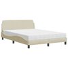 vidaXL Lit avec matelas Dover cr&egrave;me 120x200 cm tissu