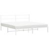 vidaXL Cadre de lit m&eacute;tal sans matelas et t&ecirc;te de lit blanc 180x200 cm
