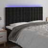 vidaXL T&ecirc;te de lit &agrave; LED Noir 200x5x118/128 cm Velours