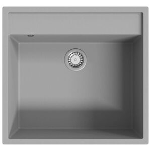 vidaXL &Eacute;vier de cuisine avec trou de trop-plein Gris Granit