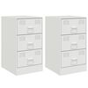 vidaXL Tables de chevet 2 pcs blanc 34,5x39x62 cm acier