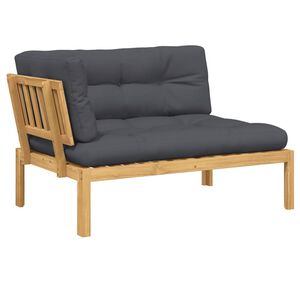 vidaXL Canap&eacute; d'angle palette de jardin et coussins bois acacia massif