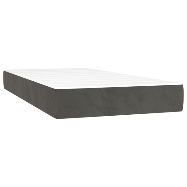 vidaXL Matelas de lit &agrave; ressorts ensach&eacute;s fermet&eacute; moyenne Gris fonc&eacute; 100x200x20 cm