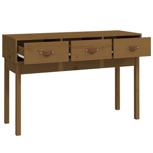 vidaXL Table console Marron miel 114x40x75 cm Bois massif de pin