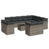 vidaXL Salon de jardin avec coussins 13 pcs gris r&eacute;sine tress&eacute;e