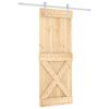vidaXL Porte coulissante 80 x 210 cm Bois de pin massif (non trait&eacute;)
