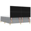 vidaXL Lit &agrave; ressorts avec matelas Gris clair 180 x 200 cm tissu