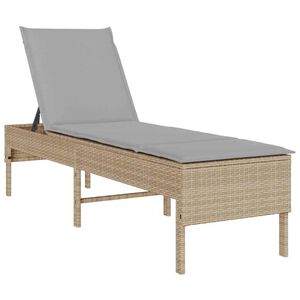 vidaXL Transat avec coussin beige 55x200x44cm r&eacute;sine tress&eacute;e