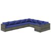vidaXL Salon de jardin 9 pcs avec coussins R&eacute;sine tress&eacute;e Gris