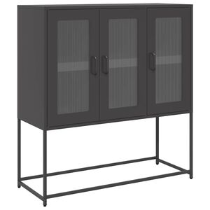 vidaXL Buffet noir 100,5x39x107 cm acier lamin&eacute; &agrave; froid