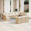 vidaXL Salon de jardin avec coussins 13 pcs beige r&eacute;sine tress&eacute;e