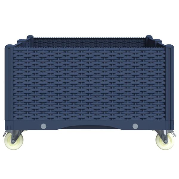 vidaXL Jardini&egrave;re &agrave; roulettes bleu gris 100x80x54 cm PP