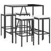 vidaXL Ensemble de bar de jardin 5 pcs avec coussins noir poly rotin