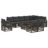 vidaXL Ensemble de canap&eacute; de jardin 11 pc Gris polyrotin