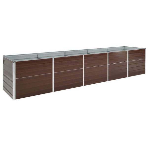 vidaXL Lit sur&eacute;lev&eacute; de jardin Acier galvanis&eacute; 400x80x45 cm Marron