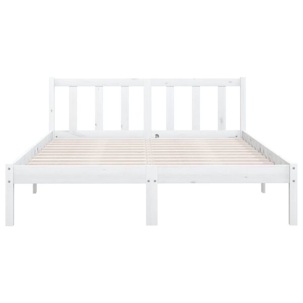 vidaXL Cadre de lit sans matelas blanc bois massif 120x200 cm