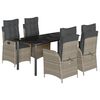 vidaXL Ensemble &agrave; manger de jardin et coussins 5 pcs gris clair rotin