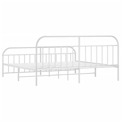 vidaXL Cadre de lit métal sans matelas et pied de lit blanc 200x200 cm