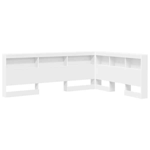 vidaXL T&ecirc;te de lit de rangement Blanc 140 cm Bois d'ing&eacute;nierie