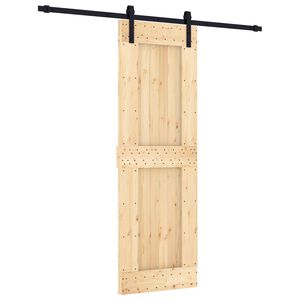 vidaXL Porte coulissante Naturel et noir 70 x 210 cm
