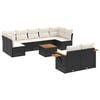 vidaXL Salon de jardin 10 pcs avec coussins noir r&eacute;sine tress&eacute;e