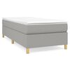 vidaXL Sommier &agrave; lattes de lit et matelas Gris clair 90x190 cm Tissu