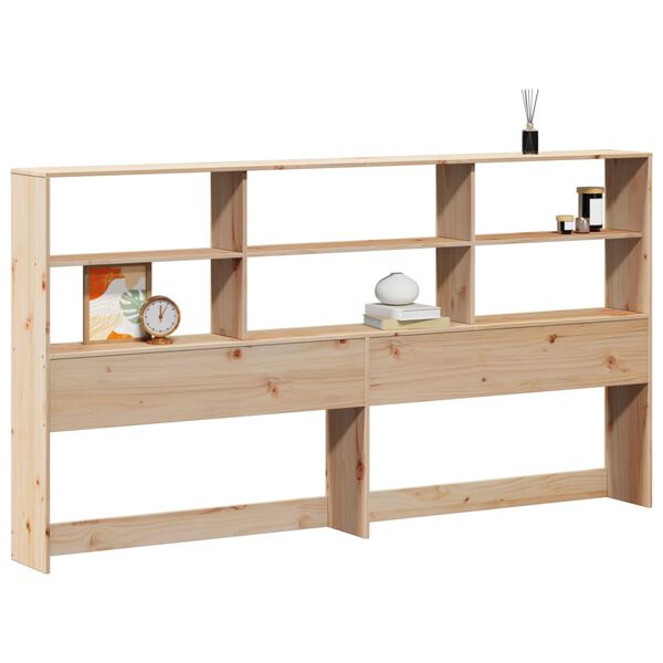 vidaXL T&ecirc;te de lit avec rangement 180 cm bois massif de pin