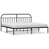 vidaXL Cadre de lit m&eacute;tal sans matelas avec t&ecirc;te de lit noir 193x203cm