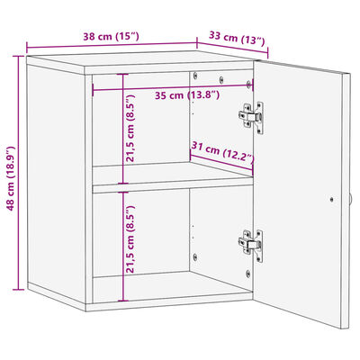 vidaXL Armoire de salle de bain murale 38x33x48cm bois massif manguier