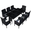 vidaXL Ensemble &agrave; manger d'ext&eacute;rieur 9pcs coussins r&eacute;sine tress&eacute;e noir