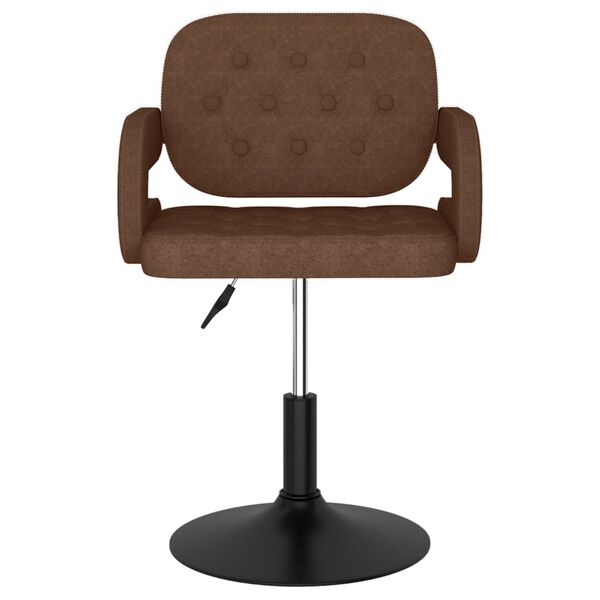 vidaXL Chaises pivotantes &agrave; manger lot de 4 marron tissu