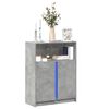 vidaXL Buffet avec LED gris b&eacute;ton 77x34x100 cm bois d'ing&eacute;nierie