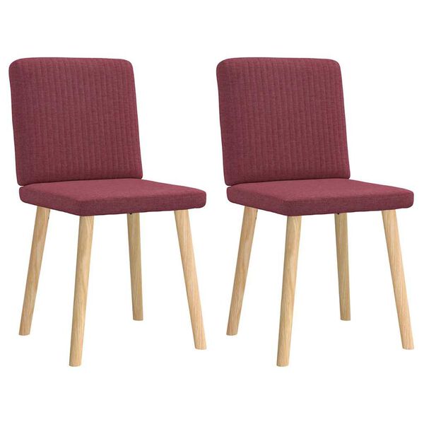 vidaXL Chaises &agrave; manger lot de 2 rouge bordeaux tissu