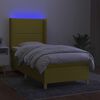 vidaXL Sommier &agrave; lattes de lit matelas et LED Vert 100x200 cm Tissu