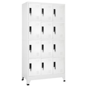 vidaXL Armoire &agrave; casiers Blanc 90x45x180 cm Acier