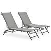 vidaXL Chaises longues lot de 2 Textil&egrave;ne et acier