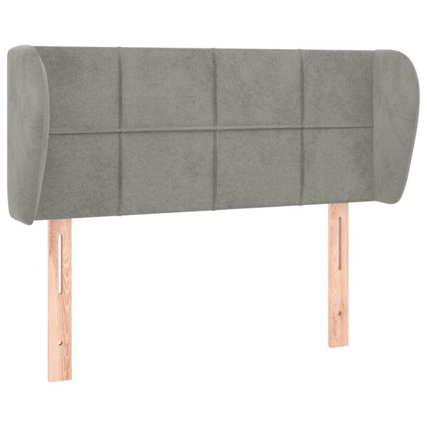 vidaXL T&ecirc;te de lit avec oreilles Gris clair 83x23x78/88 cm Velours
