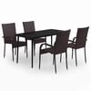 vidaXL Ensemble &agrave; manger de jardin 5 pcs Marron et noir
